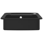 ZNTS Granite Kitchen Sink Single Basin Black 142944
