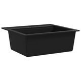 ZNTS Granite Kitchen Sink Single Basin Black 142954