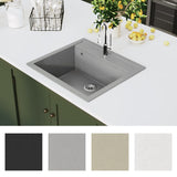 ZNTS Granite Kitchen Sink Single Basin Grey 142955