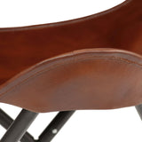 ZNTS Butterfly Stool Brown Real Leather 246381