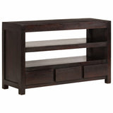 ZNTS TV Cabinet Solid Acacia Wood 90x30x55 cm Dark Brown 246102