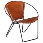 ZNTS Chair Brown Real Leather 246367