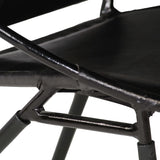 ZNTS Chair Black Real Leather 246368