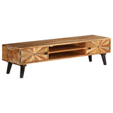 ZNTS TV Cabinet Solid Mango Wood 145x35x35 cm 246165