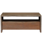 ZNTS Coffee Table Solid Acacia Wood Live Edges 90x50x40 cm Grey 246127