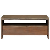 ZNTS Coffee Table Solid Acacia Wood Live Edges 90x50x40 cm Grey 246127
