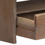 ZNTS Coffee Table Solid Acacia Wood Live Edges 90x50x40 cm Grey 246127