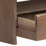 ZNTS Coffee Table Solid Acacia Wood Live Edges 90x50x40 cm Grey 246127