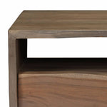 ZNTS Coffee Table Solid Acacia Wood Live Edges 90x50x40 cm Grey 246127