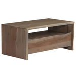 ZNTS Coffee Table Solid Acacia Wood Live Edges 90x50x40 cm Grey 246127