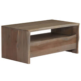 ZNTS Coffee Table Solid Acacia Wood Live Edges 90x50x40 cm Grey 246127