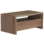 ZNTS Coffee Table Solid Acacia Wood Live Edges 90x50x40 cm Grey 246127