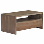 ZNTS Coffee Table Solid Acacia Wood Live Edges 90x50x40 cm Grey 246127