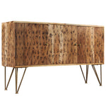 ZNTS Sideboard Solid Acacia Wood with Fractal Patterns 120x30x75 cm 246133