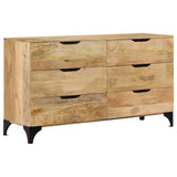 ZNTS Drawer Cabinet Solid Mango Wood 140x46x77 cm 246146