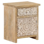 ZNTS Bedside Table Solid Mango Wood 40x30x50 cm 246149