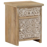 ZNTS Bedside Table Solid Mango Wood 40x30x50 cm 246149