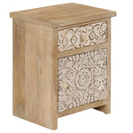 ZNTS Bedside Table Solid Mango Wood 40x30x50 cm 246149