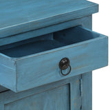 ZNTS Bedside Table Solid Mango Wood 40x30x50 cm Blue 246150