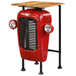 ZNTS Tractor Bar Table Solid Mango Wood Red 60x60x107 cm 246235
