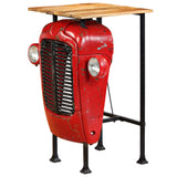 ZNTS Tractor Bar Table Solid Mango Wood Red 60x60x107 cm 246235