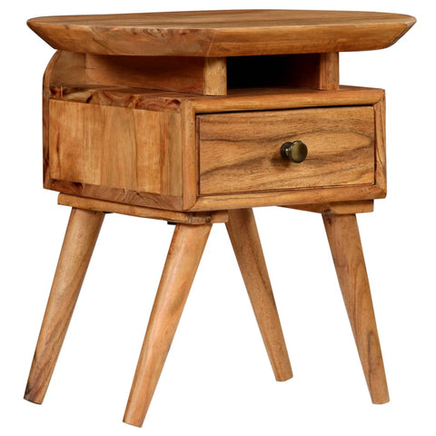 ZNTS Nightstand Solid Acacia Wood 45x35x45 cm 246054