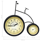 ZNTS Garden Wall Clock with Thermometer Bicycle Vintage 245783