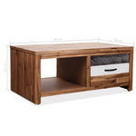 ZNTS Coffee Table Solid Acacia Wood 90x50x37.5 cm 246043