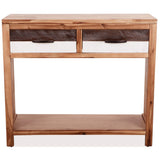 ZNTS Console Table Solid Acacia Wood 86x30x75 cm 246045