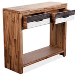 ZNTS Console Table Solid Acacia Wood 86x30x75 cm 246045