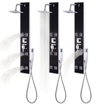 ZNTS Shower Panel Unit Glass 18x42.1x120 cm Black 142991