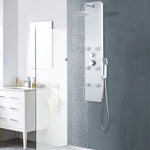 ZNTS Shower Panel Unit Glass 25x44.6x130 cm White 142992