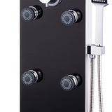 ZNTS Shower Panel Unit Glass 25x44.6x130 cm Black 142993