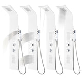 ZNTS Shower Panel Unit Aluminium 20x44x130 cm White 142995
