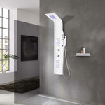 ZNTS Shower Panel Unit Aluminium 20x44x130 cm White 142995