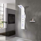 ZNTS Shower Panel Unit Aluminium 20x44x130 cm White 142995