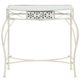 ZNTS Side Table French Style Metal 82x39x76 cm White 245935