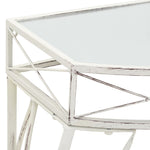 ZNTS Side Table French Style Metal 82x39x76 cm White 245935