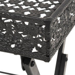 ZNTS Folding Tea Table Vintage Style Metal 58x35x72 cm Black 245941