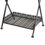 ZNTS Folding Tea Table Vintage Style Metal 58x35x72 cm Black 245941