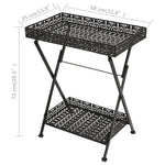 ZNTS Folding Tea Table Vintage Style Metal 58x35x72 cm Black 245941