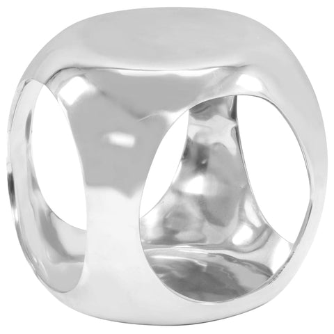 ZNTS Side Table Casted Aluminium 35x35x35 cm Silver 246515