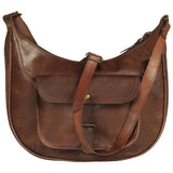 ZNTS Ladies' Handbag Real Leather Brown 133318