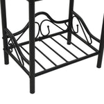 ZNTS Bedside Tables 2pcs Steel and Tempered Glass 45x30.5x60cm Black 246727