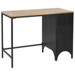 ZNTS Single Pedestal Desk Solid Firwood and Steel 100x50x76 cm 246421
