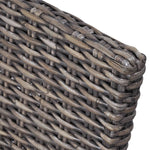 ZNTS Dining Chairs 2 pcs Brown Kubu Rattan and Mango Wood 246655
