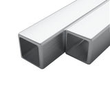 ZNTS 2x Stainless Steel Tubes Square Box Section V2A 2m 20x20x1.9mm 143202
