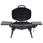 ZNTS Portable Gas BBQ Grill with Cooking Zone Black 44276