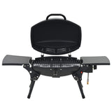 ZNTS Portable Gas BBQ Grill with Cooking Zone Black 44276