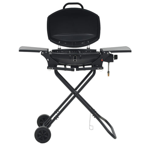ZNTS Portable Gas BBQ Grill with Cooking Zone Black 44278